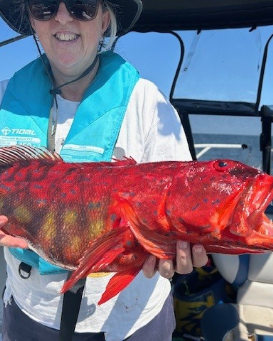 Colourful harlequin for Jodie on a day she outfished the boat