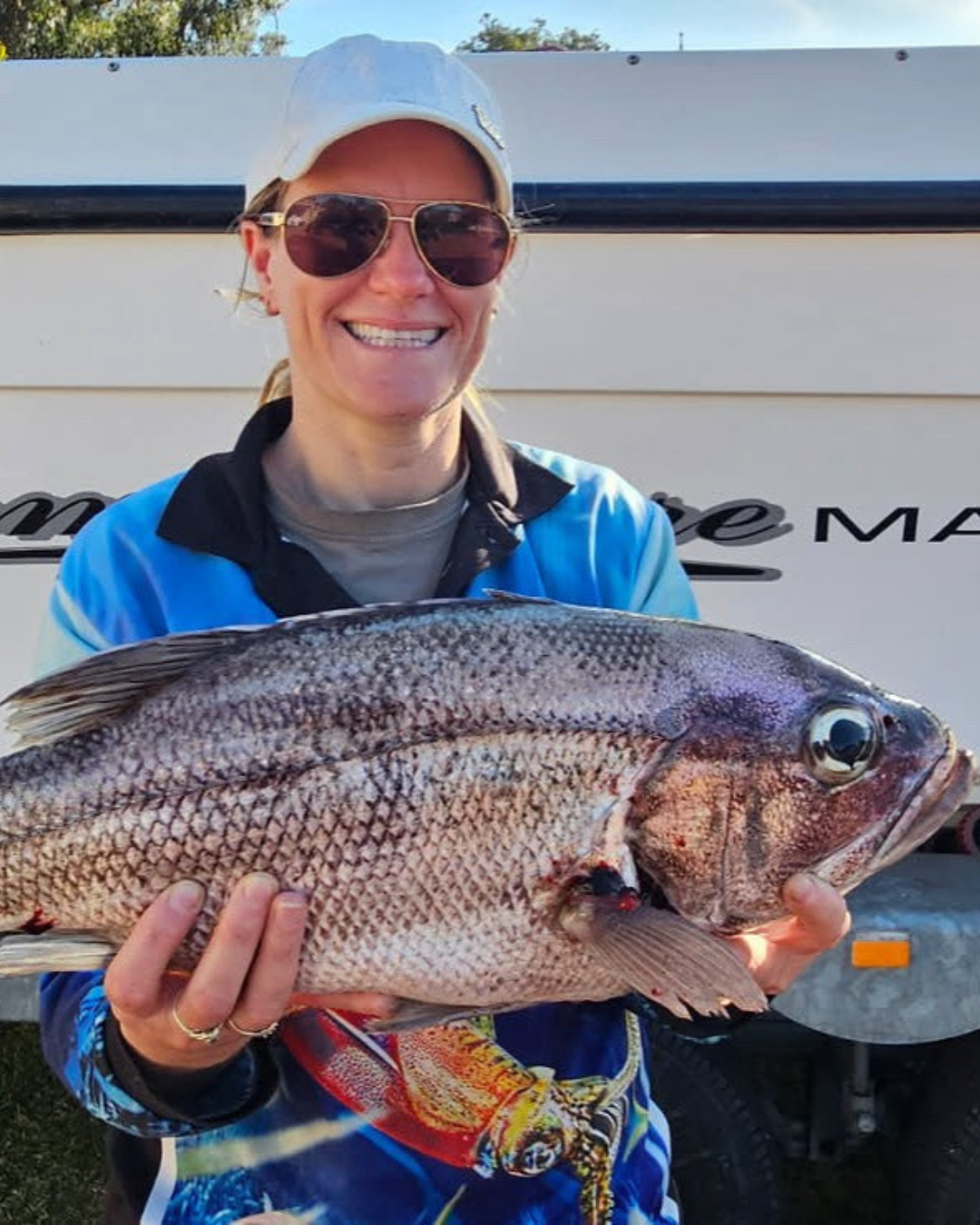 Crystal with her very first Dhu fish