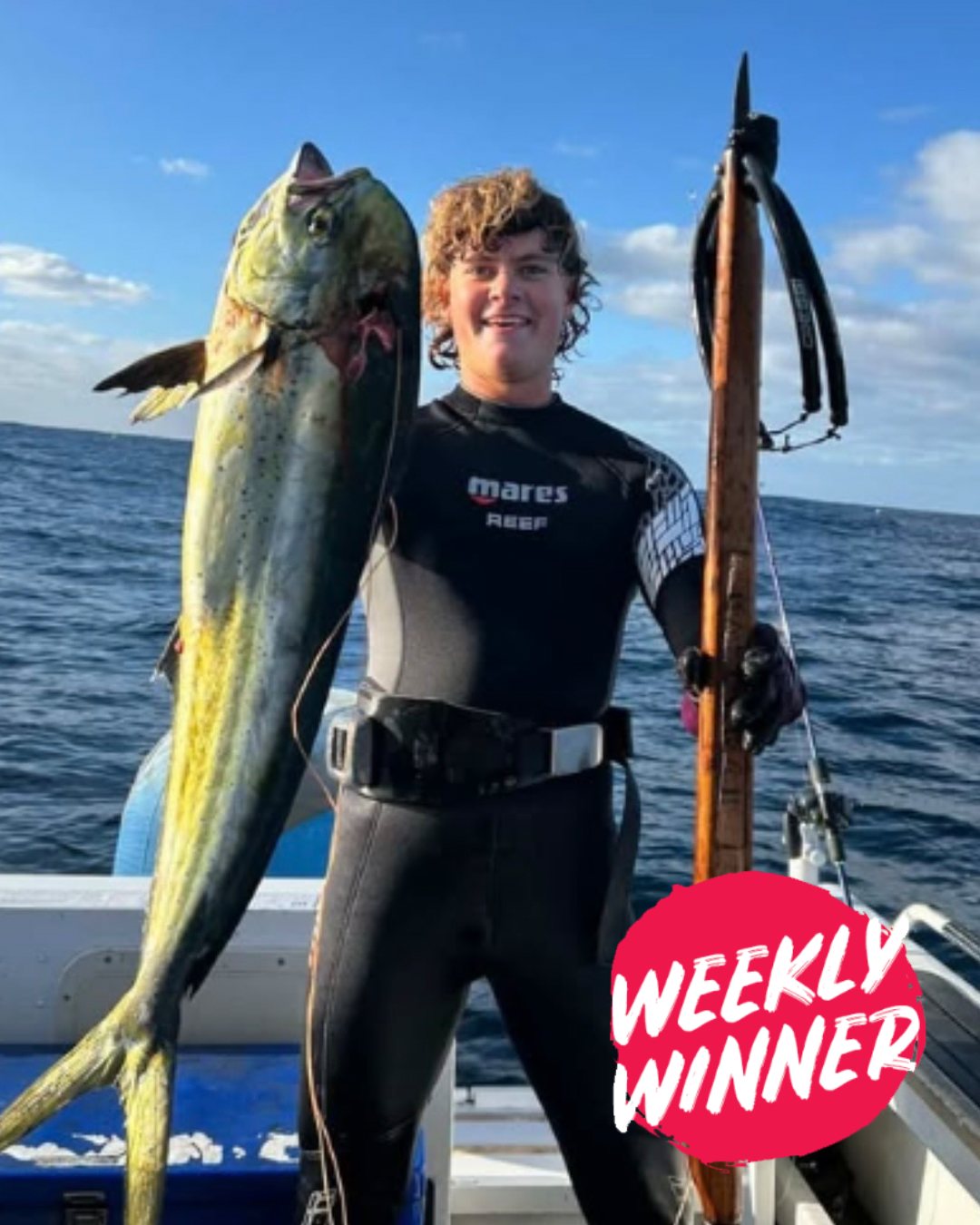 Angler with dhufish caught on wooden jetty in Mandurah waters