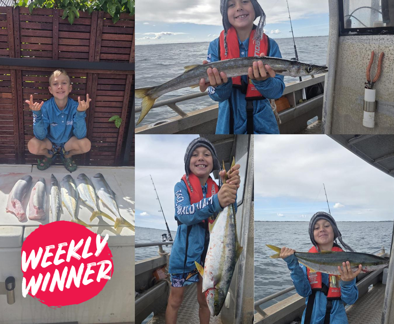 Young angler Harry holding his catch from local fishing waters
