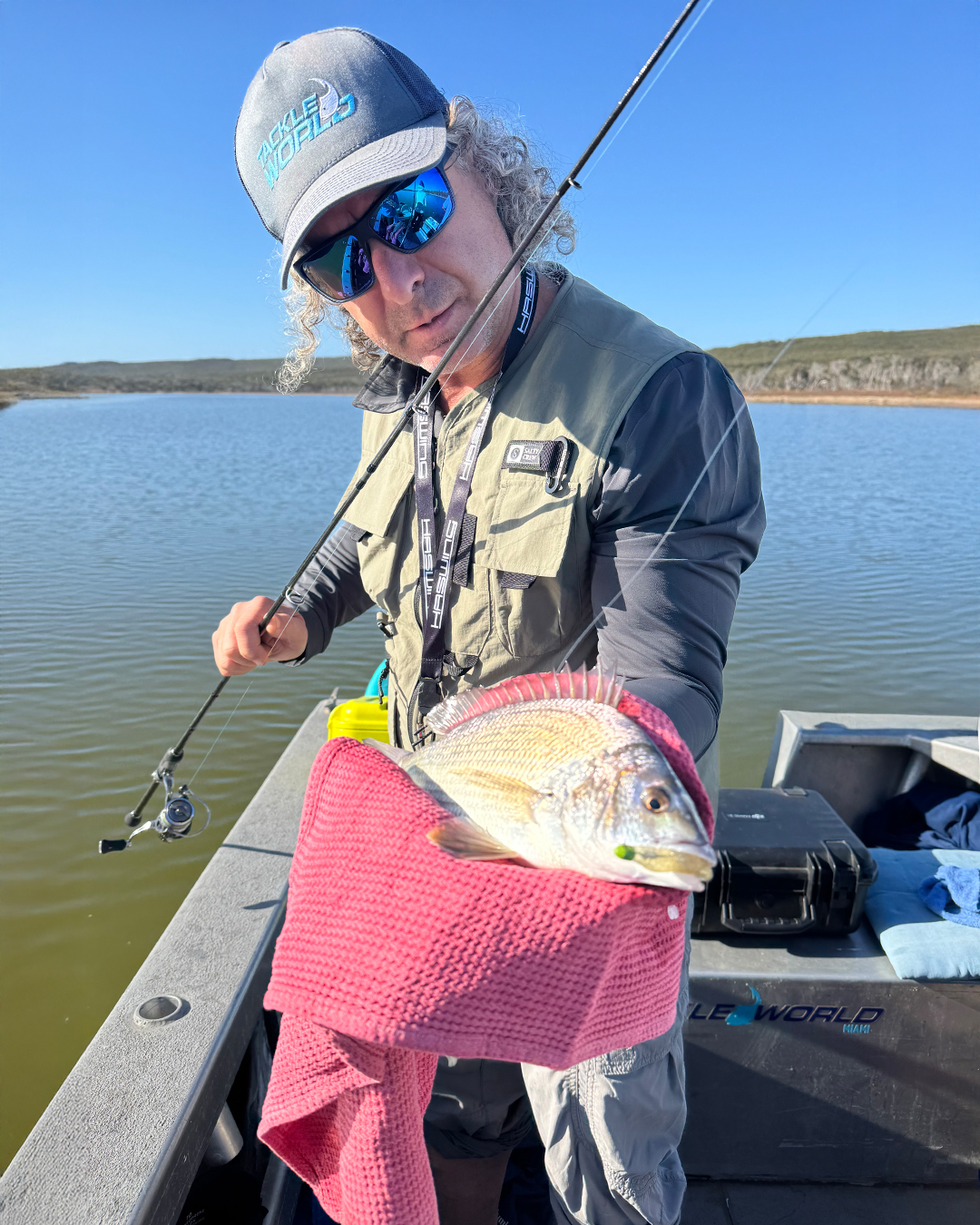 Black bream caught using Daiwa Bait Junkie soft plastic lure in Mandurah waters