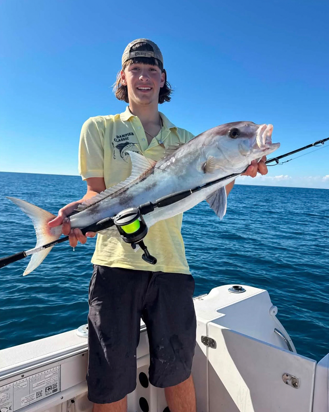 Angler holding a solid Samson Fish caught offshore near Mandurah, an underrated sport fish