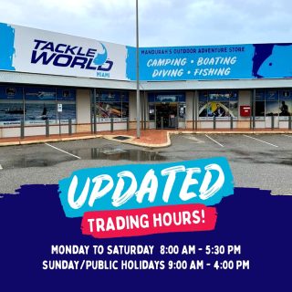Please be aware of our updated trading hours starting from today! Head into store and shop Fishing, Dive, and Camping with the greatest deals all year round.

???? Family-owned and run
???? Mandurah's Premium YETI Dealer
⛺️ We live and breathe the outdoor adventure life!

See you soon! ????